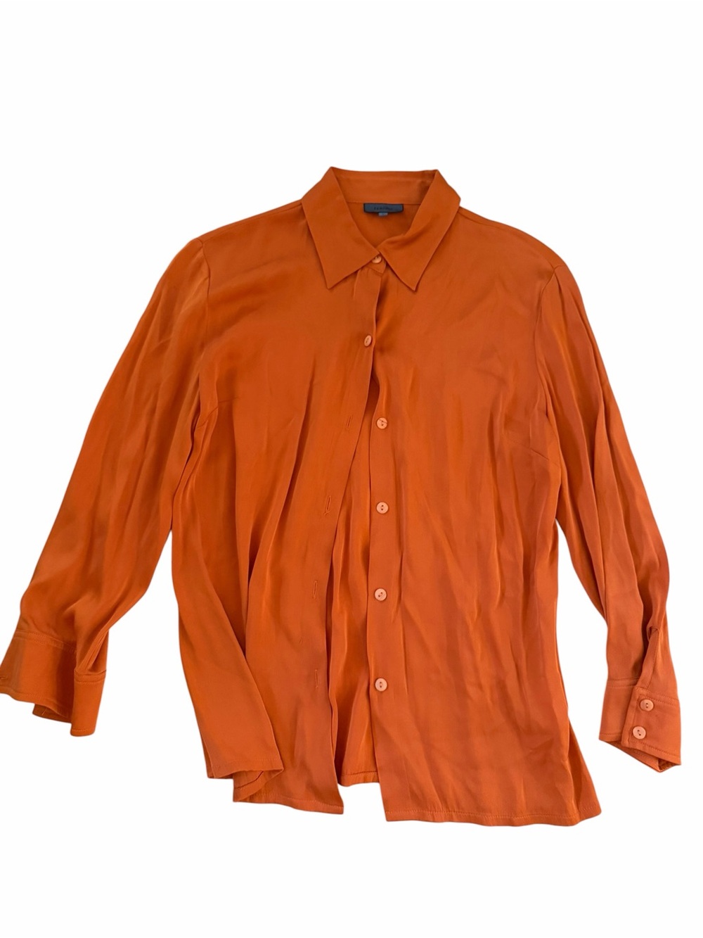 Teenflo Classic Button-Front Shirt in Burnt Orange size 6